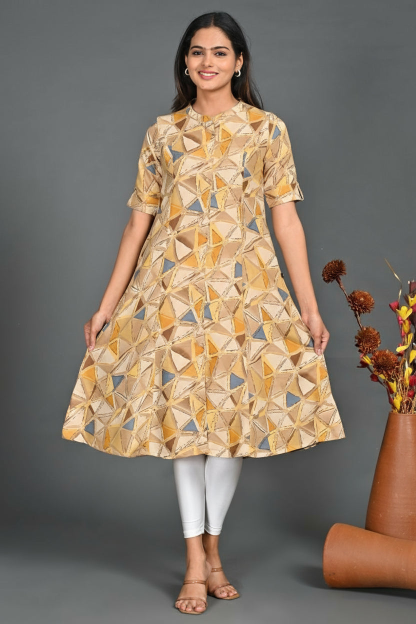 A line kurti Princess Cut